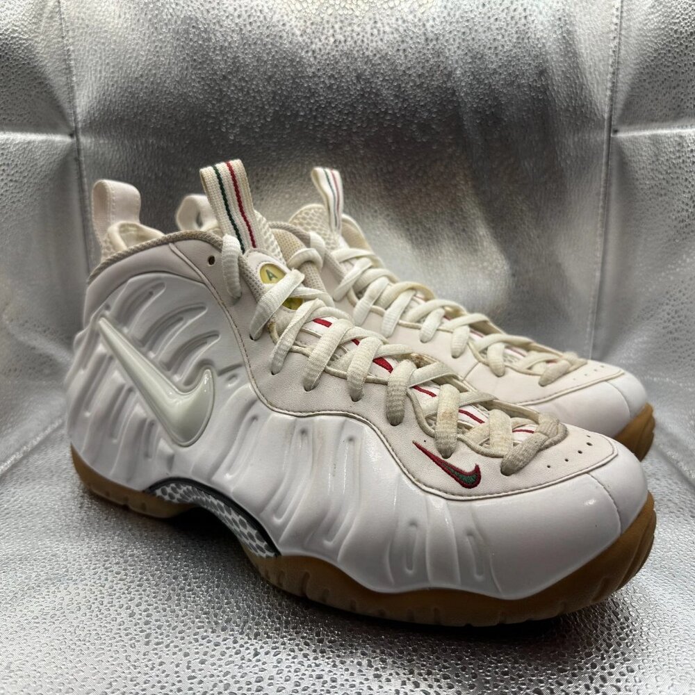Size‎ 10.5 Nike Foamposite Pro Gucci White Gym Mens Basketball Shoes 624041-102